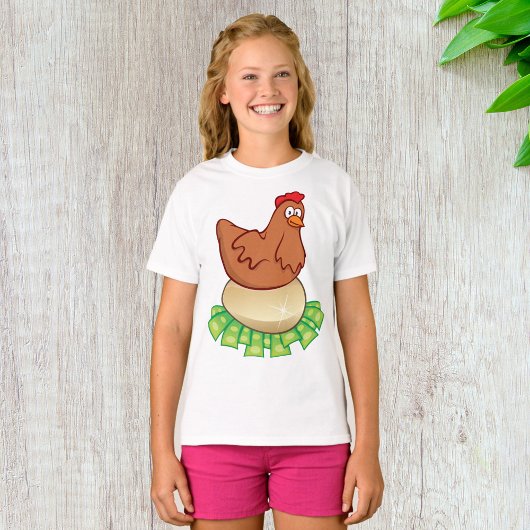 T-shirt Hen Sur Un Oeuf D'Or
