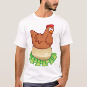 T-shirt Hen Sur Un Oeuf D'Or (Devant)