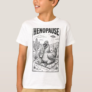 T-shirt Hénopause Drôle de Poulet Café Glacé Désert Alien