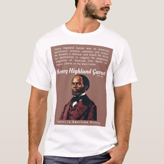 T-shirt Henry Highland Garnet-Figures dans l'histoire amér (Devant)
