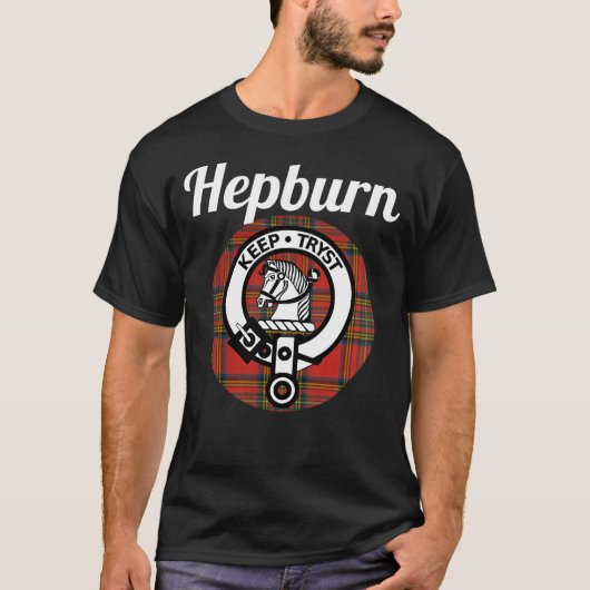 T-shirt Hepburn Clan Scottish Nom Armoiries Tartan (Devant)