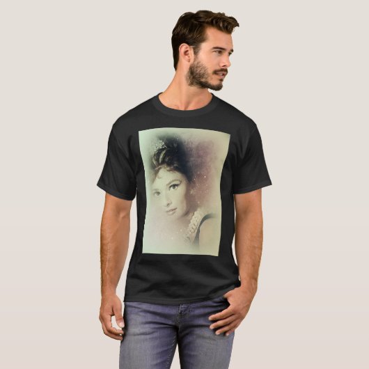 T-shirt Hepburn T-ShirtAudrey Hepburn Portrait Abstrait (Devant entier)