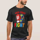 T-shirt Her Fight Is My Fight Autism Awareness Puzzle Boxi (Devant)