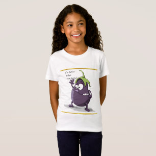 T-Shirt Herbe de dessin animé aux grands yeux vert cheveux