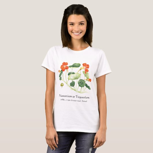 T-shirt Herbe - Série de jardins - Nasturtium (Devant entier)