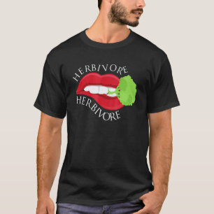 T-shirt Herbivore à base de plantes Lèvres rouges grignota