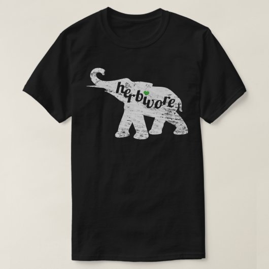 T-shirt HERBIVORE Elephant Vegan Veg Lover Plante Basé Man (Design devant)