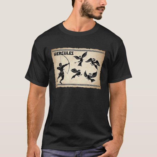T-shirt Hercules vs Birds Greek Mythology Fans Ancient Gr (Devant)