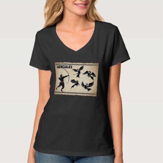 T-shirt Hercules vs Birds Greek Mythology Fans Ancient Gr (Devant)