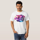 T-shirt Herd électrique - Chevaux Synthwave v2 (Devant entier)