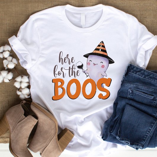 T-shirt Here For The Boos Wine Lover Halloween