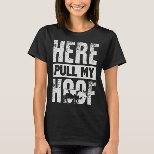 T-shirt Here Pull My Hoof Cow Farting (Devant)