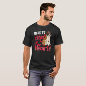 T-shirt Here To Steal Hearts Funny St Bernard Dog Valentin (Devant entier)