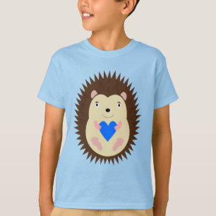 T-shirt Hérisson à coeur bleu garçon