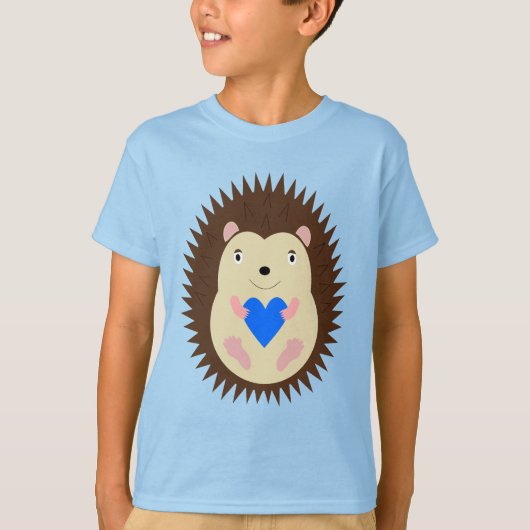 T-shirt Hérisson à coeur bleu garçon (Devant)
