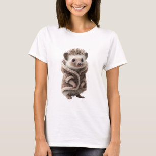 T-shirt Hérisson adorable dans un doux pull en tricot marr