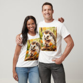 T-shirt Hérisson adorable sur les feuilles d'automne (Unisexe)