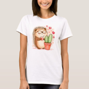 T-shirt Hérisson Cactus Chedgehog Aquarelle