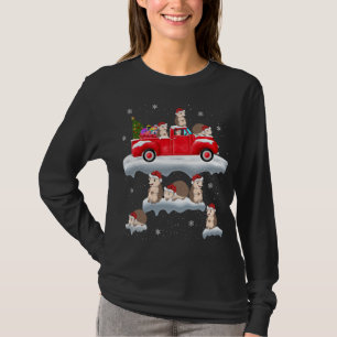 T-shirt Hérisson Conduite Arbre de Noël Camion Rouge Héris