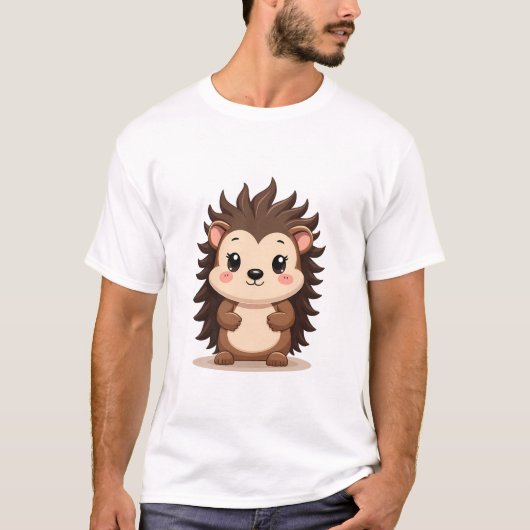 T-shirt Hérisson confortable en forêt (Devant)