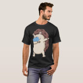 T-shirt Hérisson Dabbing Avec Masque Visage Dab Bunny (Devant entier)