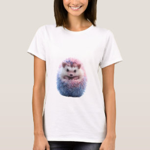 T-shirt Hérisson dégradé rose bleu Femme Animal mignon