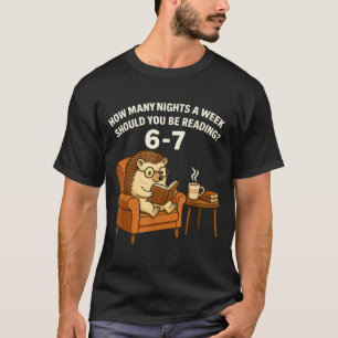 T-shirt Hérisson Drôle Lisant Livre 67 Six Sept Meme 