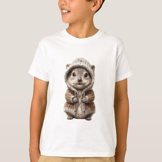T-shirt Hérisson enfant avec un pull à capuche (Devant)