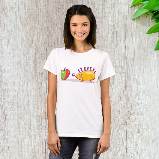T-shirt Hérisson Et Une Pomme