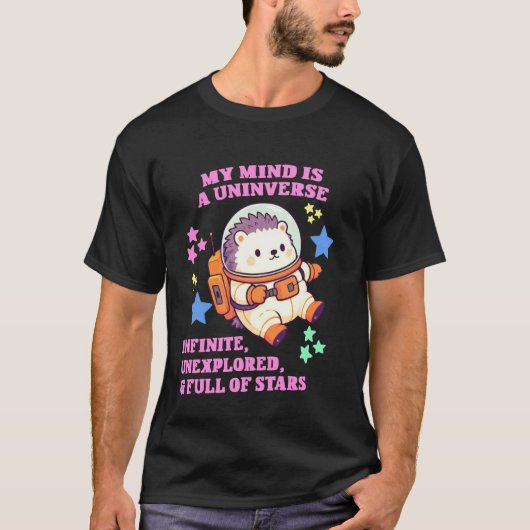 T-shirt Hérisson fier de l'autisme Astronaute- Hérisson Ch (Devant)