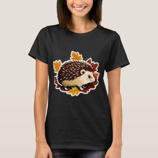 T-shirt Hérisson Forêt Vie Douillette (Devant)