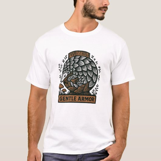 T-Shirt Hérisson Gentil Armure Bois (Devant)