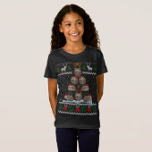 T-Shirt Hérisson Hérisson Arbre de Noël Lumières Funny Hér (Devant entier)