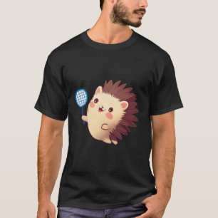 T-shirt Hérisson Jouant Au Tennis Et Au Badminton