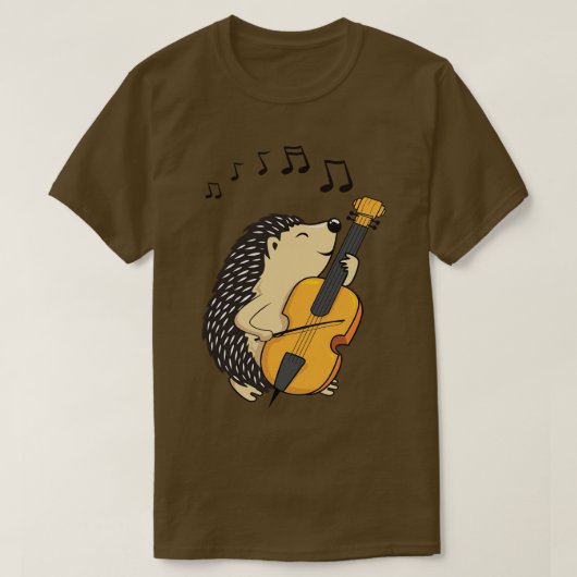 T-shirt Hérisson Jouer au violoncelle (Design devant)