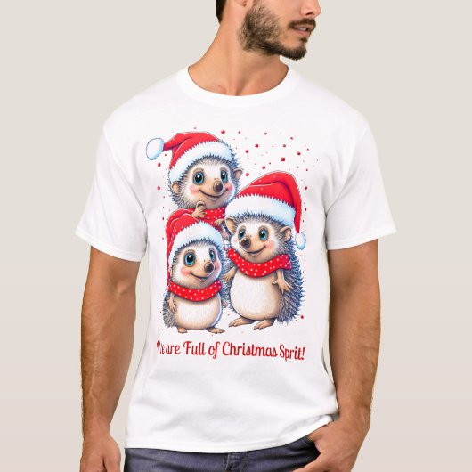 T-shirt Hérisson Joyeux Noël (Devant)