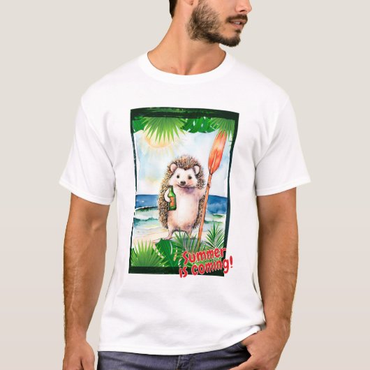 T-shirt Hérisson "L'été arrive !" (Devant)