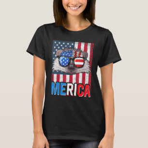 T-shirt Hérisson Merica 4 juillet Hed Patriotique Américai
