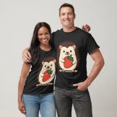 T-shirt Hérisson Mignon Tenant une Fraise (Unisexe)