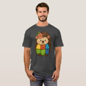 T-shirt Hérisson Patchwork Mignon Animal drôle (Devant entier)