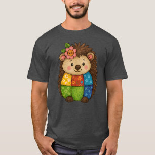 T-shirt Hérisson Patchwork Mignon Animal drôle