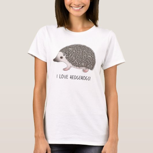 T-shirt Hérisson Pygmée Africaine Avec I Love Hérisson Tex (Devant)