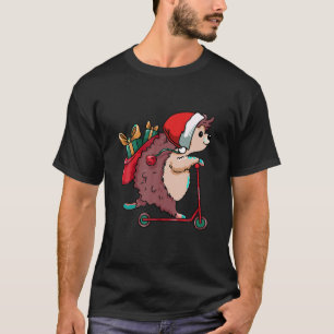 T-shirt Hérisson Santa Hat Noël Pyjama mignonne Animal Xm