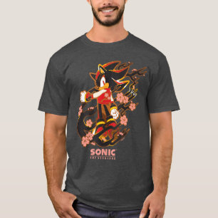 T-shirt Hérisson Sonique Shadow avec Cerisier Fleurissanta
