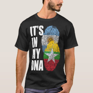 T-shirt Héritage de drapeau d'ADN mixte birman et argentin