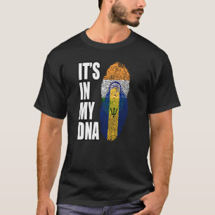 T-shirt Héritage de drapeau d'ADN mixte indien et barbadie