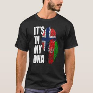 T-shirt Héritage de drapeau d'ADN mixte norvégien et afgha