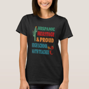 T-shirt Héritage hispanique et fier professeur de mathémat
