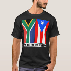 T-shirt Héritage sud-africain et portoricain à moitié Sud 
