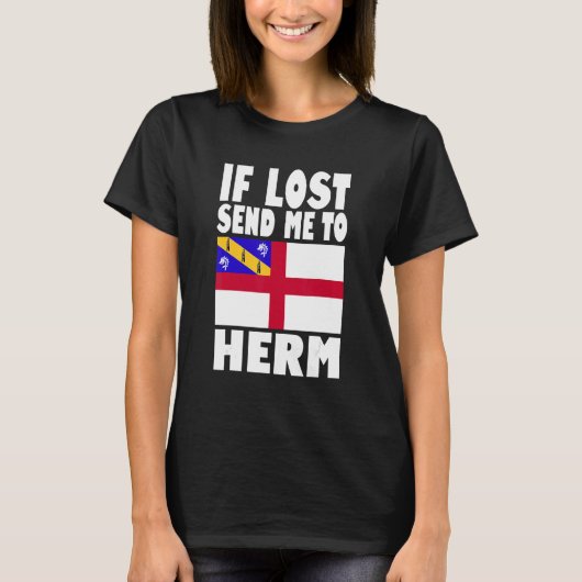 T-shirt Herm Flag Design If lost send me to Herm (Devant)
